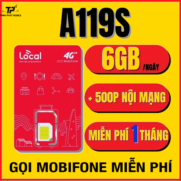 Sim Local 180 GB + Gọi Mobifone miễn phí + Tự chọn số