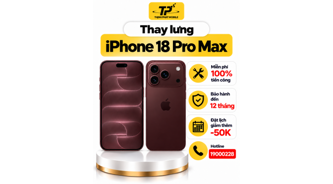 Thay lưng iPhone 18 Pro Max