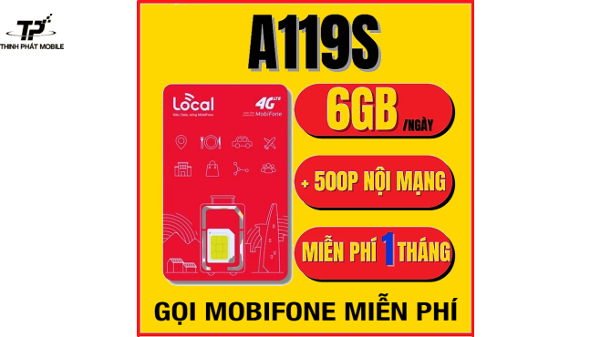 Sim Local 180 GB + Gọi Mobifone miễn phí + Tự chọn số